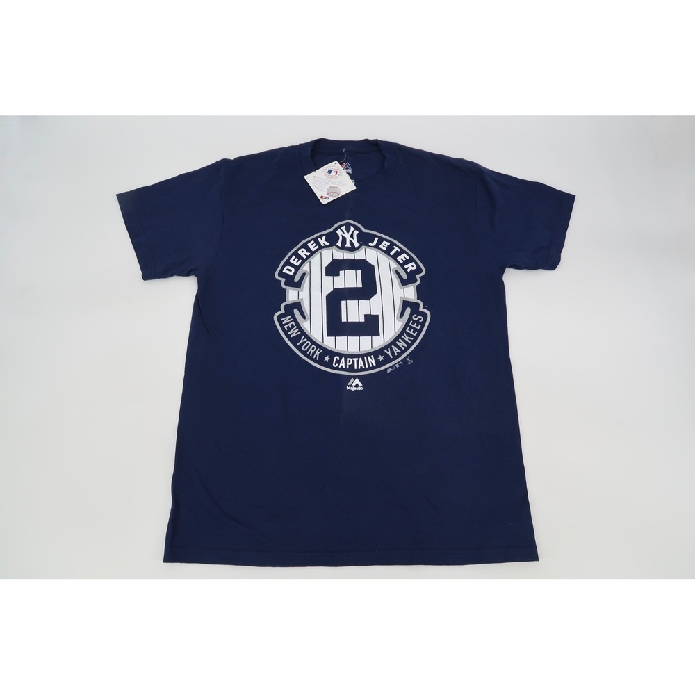 Majestic Derek Jeter New York Yankees T-Shirt Mens Medium Navy Captain #2